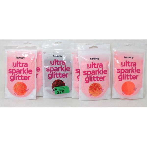 6 New Bags of Hemway Ultra Sparkle Glitter