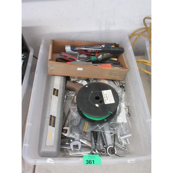 Bin of Hand Tools & Wire