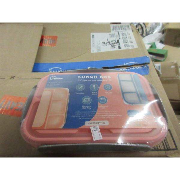 6 New Children's Pink Bento Boxes w/Sporks