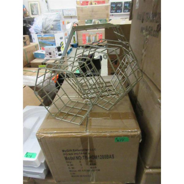 5 Cases of 3 Sets Geometric Metal Wall Shelves