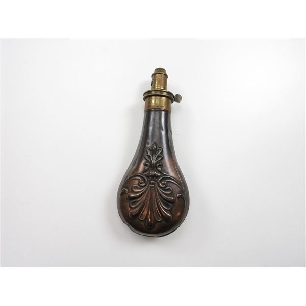 ANTIQUE BRASS POWDER FLASK