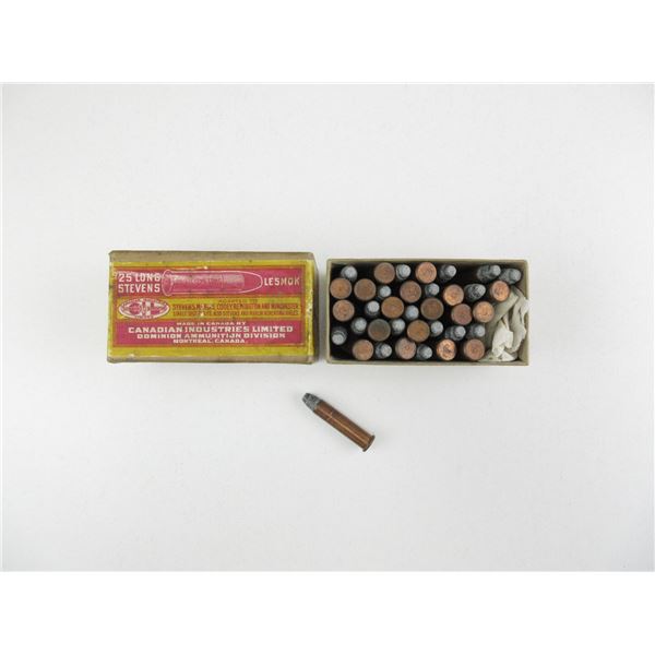 COLLECTIBLE CIL .25 STEVENS AMMO LOT