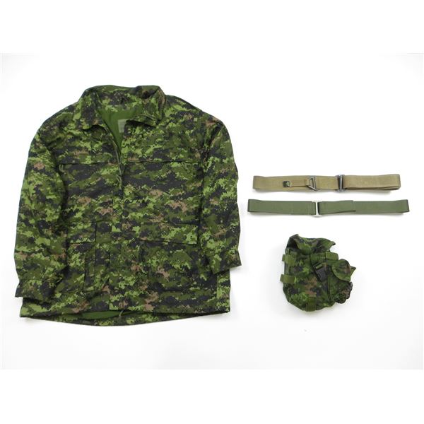 CANADIAN MILITARY CADPAT JACKET, SIZE 7048, POUCH / BELT / ETC. LOT