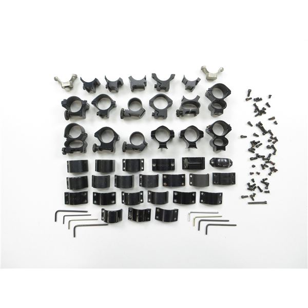 ASSORTED SCOPE RINGS AND ETC. LOT