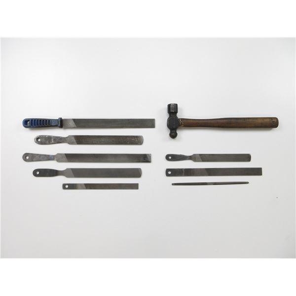 ASSORTED FINE FILES AND HAMMER LOT