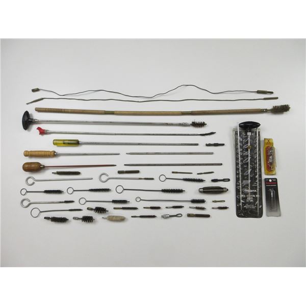 ASSORTED CLEANING RODS, BRUSHES, JAGS, ETC. LOT
