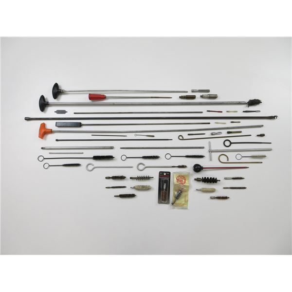 ASSORTED CLEANING RODS, BRUSHES, JAGS, ETC. LOT