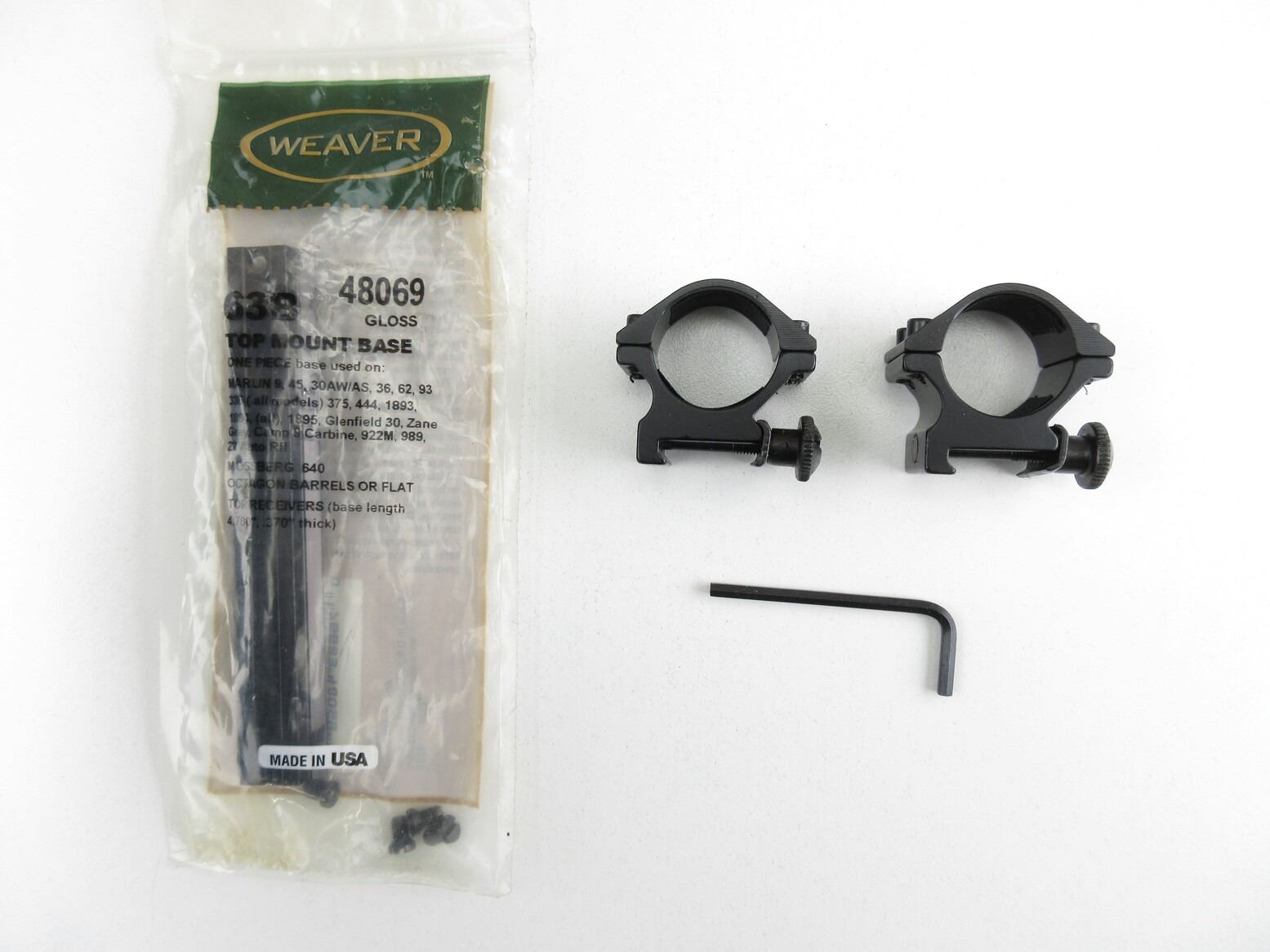 Weaver 63 Pattern SCOPE RINGS AND WEAVER 63B TOP MOUNT BASE LOT - Switzer's Auction ...
