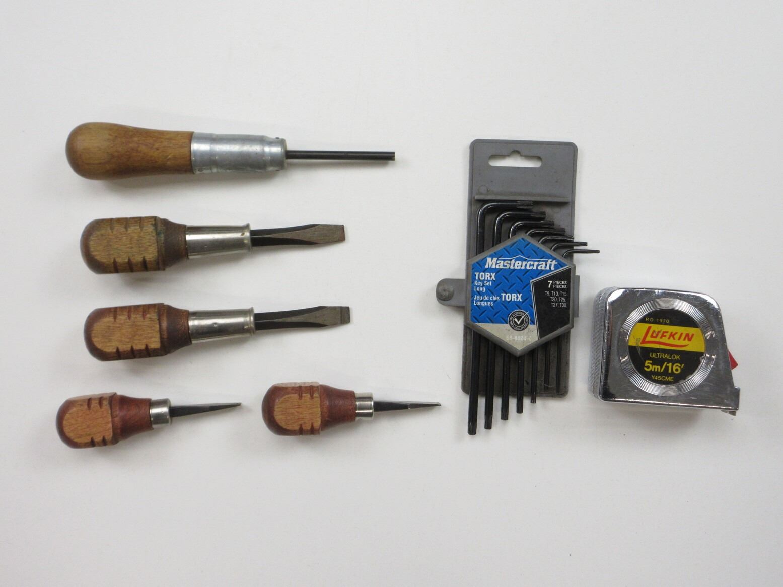 GUNSMITHING SCREW DRIVERS, MASTERCRAFT TORX KEY SET AND LUFKIN TAPE ...