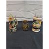 Image 1 : 3 Decorative Beer Glasses including 2 Steins