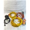 Image 1 : 2 Extension Cords (Length Unknown) Electric Work Light USB Cables & Power Bar