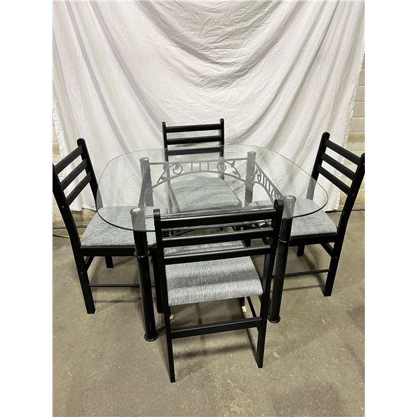 Glass Top Dining Table & 4 Chairs