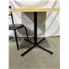 Image 4 : Wooden Top Table with Metal Base & 1 Chair