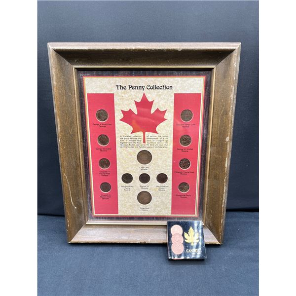  The Penny Collection  Framed Coin Set & Resin Penny Paperweight