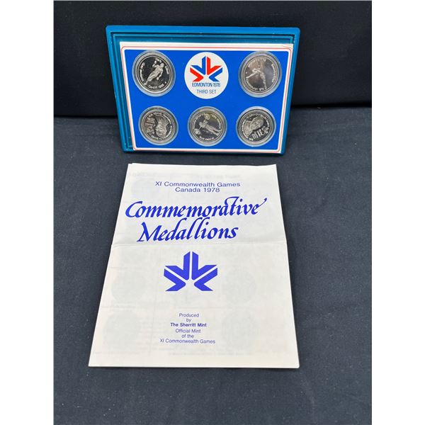 XI Commonwealth Games 1978 Commemorative Medallions.  Third Set