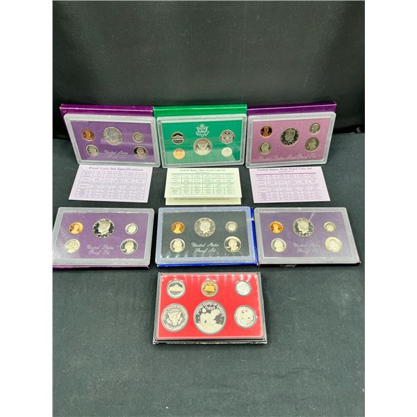 United States Mint Proof Sets. Years 1978, 1983, 1984, 1986, 1987, 1988 & 1995