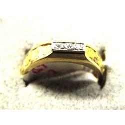 Gold Nugget Ring W/ 3 Diamonds (31)