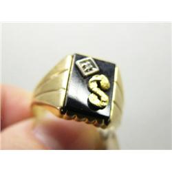 Men's Ring W/ Diamonds and Gold Nuggeted Letters (31)