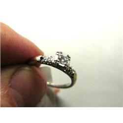 Ladies Solitaire Diamond Ring W/ Diamond Chips on Either Side (31)