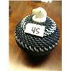 Image 1 : 4" tall Baleen Basket with 2 white Stripes and an Eagle Head by Harry Hank (1)
