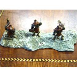 13" Soapstone Dance Scene with 3 Dancers by Patrick Sowle (1)
