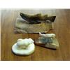 Image 1 : Group of 3 Carvings:  2 Bone Fish and 1 Ivory Bear (1)