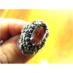 Marcasite Ring from Germany c. 1947 with Purple Stones (1)