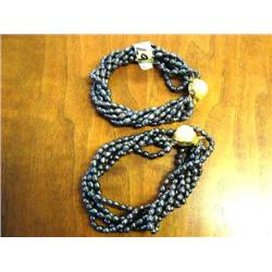 Pair of  Black Fresh Water Pearl Bracelets (1)