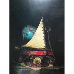 Picture of a red wagon  1103/1250 by Don Morrissey,  Image Size:  22" x 17" (6)