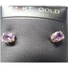 Image 1 : Pair of 10k Gold Amethyst earrings weight approx 1/2 carat (100)