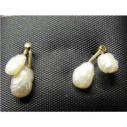 14k Yellow Gold Mississippi Pearl Earrings (100)