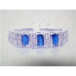 Sapphire and Diamond White Gold Lady's Ring, Diamonds weigh approximately 1/2 carat (100)