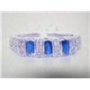 Image 1 : Sapphire and Diamond White Gold Lady's Ring, Diamonds weigh approximately 1/2 carat (100)