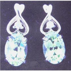 Peridot and Diamond Earrings 14k Gold (100)