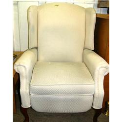 Very Nice White Queen Anne Leg wing Back Chair (10)