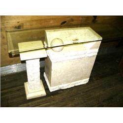 Contemporary Stone Sofa Table and Plant Stand  (66)