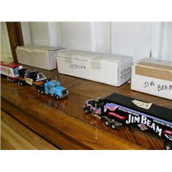 Lot of 3 Matchbox metal Trucks:  Beefeater Gin, Jim Beam Whiskey and Peterbilt (10)