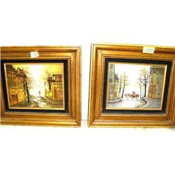 Lot of 2 Original Oils by L. Ryan  French Street Scenes (10)