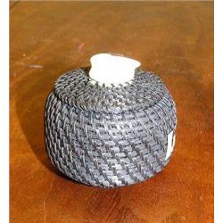 2 1/2" baleen Basket with Walrus head Finial by Carl Hank  #251   (1)