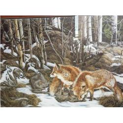 Signed and Numbered Print Image Size is:  18 1/2" x 24" Where wolves" Judy Larson 1718 /4826 Double 