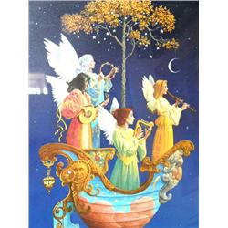 Double Matted and Framed Print, "Evening Angels" by James C. Christianson    785/4000  Angelic Band 