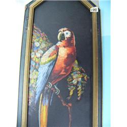 Original Oil Painting on Board  24" x  7" Image Size. Earling Dahn of Parrot  b. 1907 d1970 San Fran