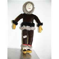 16" Eskimo Doll with Beaded Face (74)