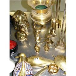 Group of Assorted Brass, Piggy Bank Spittoon, Turtle etc.  (13)