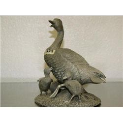 7 1/2" Tall "Mother Goose and 3 Babies" Gosling Time 1979 Franklin Mint By Robert K. Davis  (13)