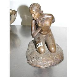 Bronze over Composition Nude Girl 9" tall   (13)