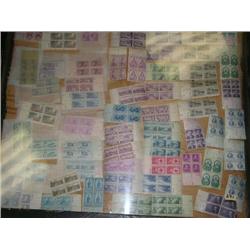 Large Lot of Unused Plate Block Stamps 3 and 4 cent Stamps (1)