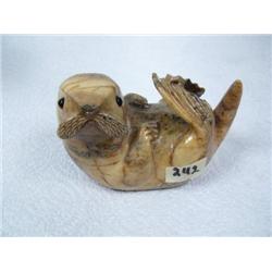 5" Soapstone Otter on his back by E.L. (33)