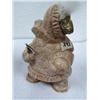 Image 2 : 6 1/2" Soapstone Dancer with a Silver Wolf Spirit Mask Face by EL  (33)