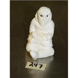 3" White Ivory Carving of a Mother and Child  from Gambel, AK (33)